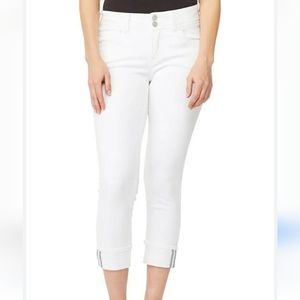 Women's Wallflower Luscious Curvy Fit Cropped Jeans White Size 3 NWT